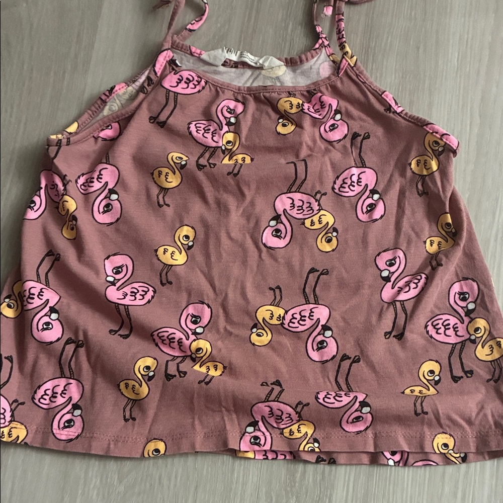 H&M Kids Flamingo Print Top - Pink and Yellow